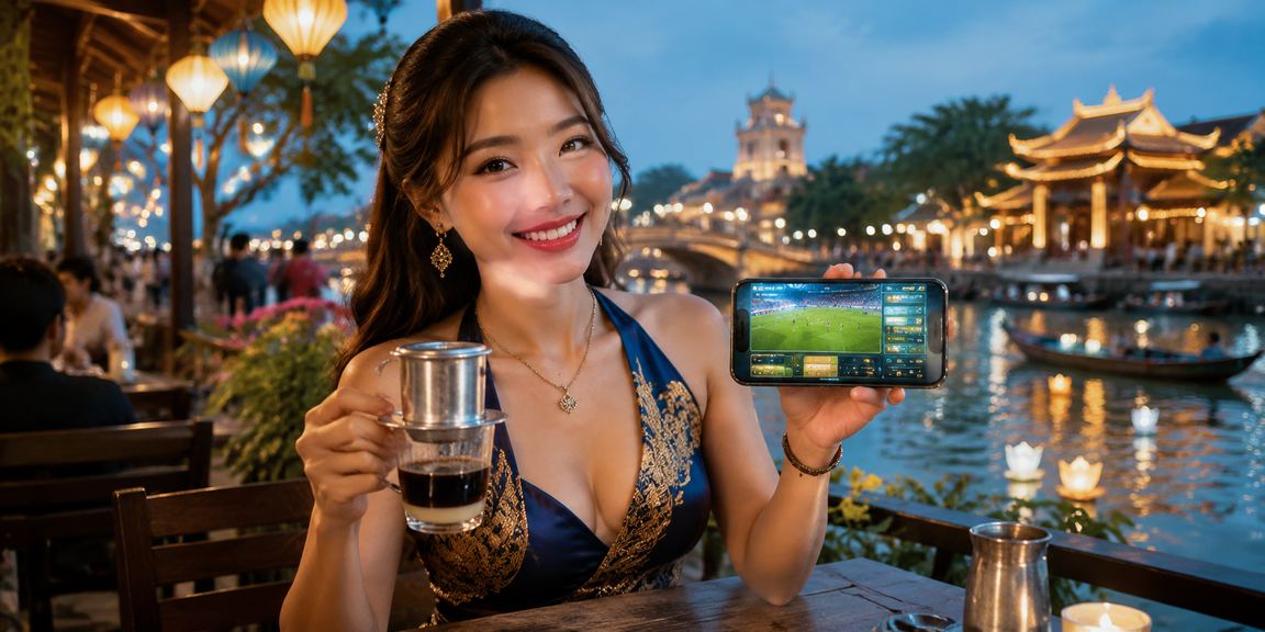 Người dùng tại Huế trải nghiệm casino trên điện thoại cùng ly cà phê